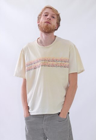 VINTAGE MENS YSL BIG LOGO YVES SAINT LAURENT T-SHIRT