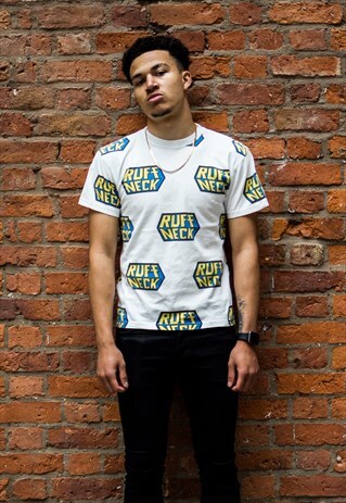 JOYRICH RUFF NECK REPEAT SPELL OUT TOP