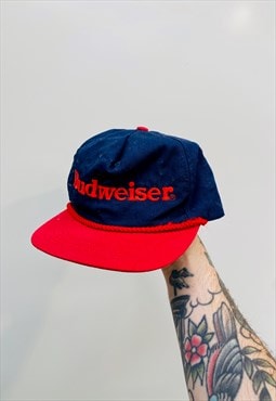 Vintage Rare Budweiser USA Made Embroidered Hat Cap