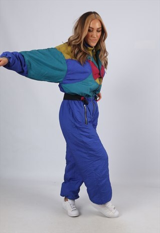 VINTAGE FULL SKI SUIT SNOW SPORTS UK 14 - 16 L / XL (CADD)