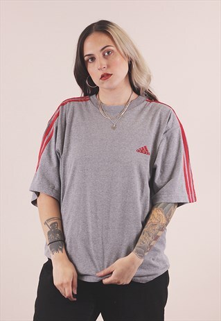 VINTAGE 90S ADIDAS GREY T-SHIRT /A22012