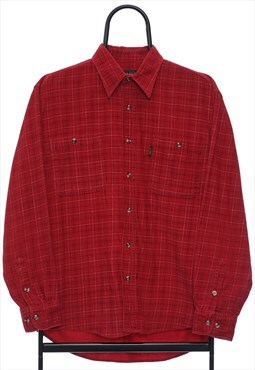 Vintage Liyou Red Check Corduroy Shirt Womens