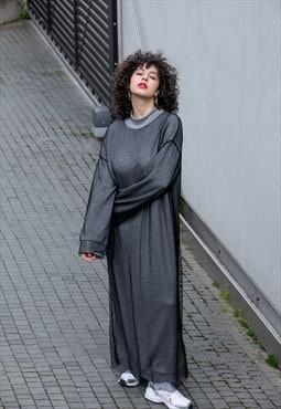 Long Fluffy Oversized Jumper Dress