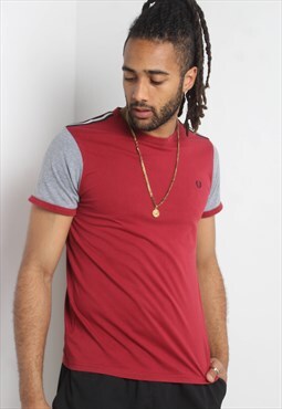 Vintage Fred Perry Crew Neck T-Shirt Red