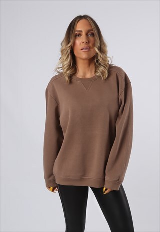 SWEATSHIRT JUMPER OVERSIZED PLAIN UK 16 (O4B)