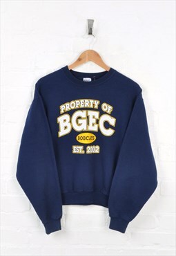Vintage BGEC Bobcats Sweater Navy Small CV11885