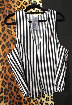 Handmade striped waistcoat punk grunge style unisex one size