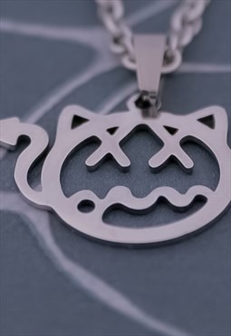 2mm Silver Neck Chain Devil Emoji Rolo Chain Mens Necklace