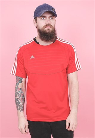 VINTAGE RED ADIDAS CLIMALITE T-SHIRT /R6086