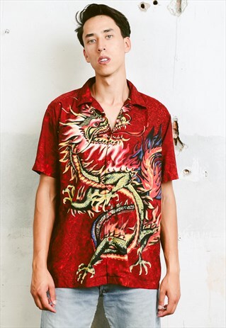 VINTAGE 90S DRAGON PRINT SHIRT