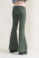 VINTAGE Y2K RAVE LOW WAIST GREEN FLARE TROUSERS XXS/XS