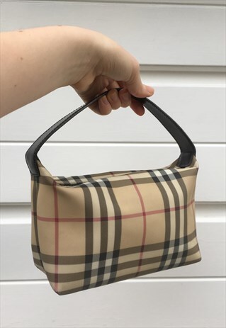 WOMENS BURBERRY HANDBAG BEIGE NOVA CHECK BAG PURSE