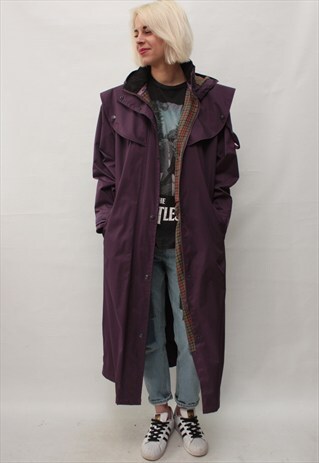 VINTAGE 90' CLASSIC BEAUTIFUL PURPLE WATERPROOF COAT