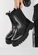 PLATFORM ANKLE BOOT TRACTOR SOLE CATWALK SHOES GOTH TRAINERS