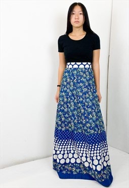 Vintage 70s maxi floral skirt 