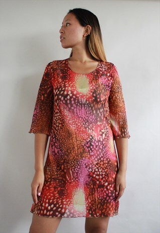 Y2K MULTICOLOUR MESH DRESS
