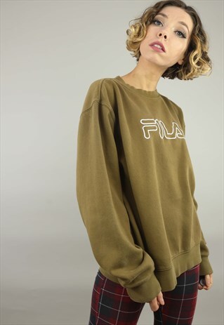 VINTAGE 90S OVERSIZED FILA SWEATER SWEATSHIRT EMBROIDERED