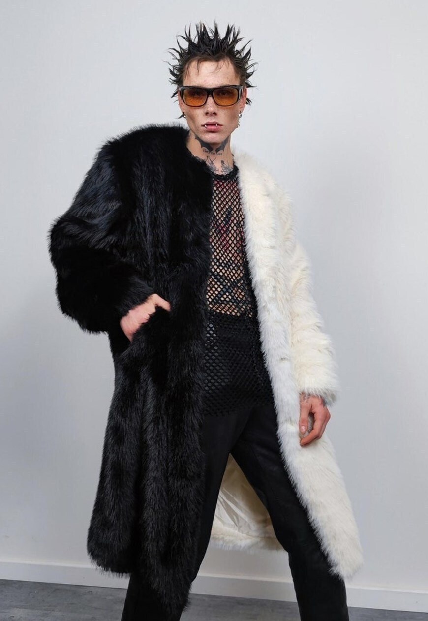 Asos black 2025 fur coat