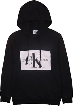 Vintage 90's Calvin Klein Hoodie Spellout Pullover Black