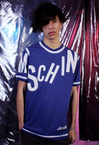 VINTAGE MOSCHINO PURPLE AND WHITE TEE