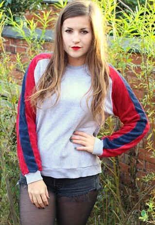 VINTAGE 80S SWEATSHIRT JUMPER - SMALL - RETRO FESTIVAL GYM