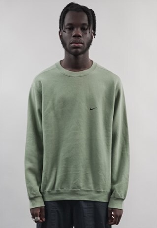 VINTAGE 90'S NIKE SWOOSH SAGE GREEN SWEATSHIRT