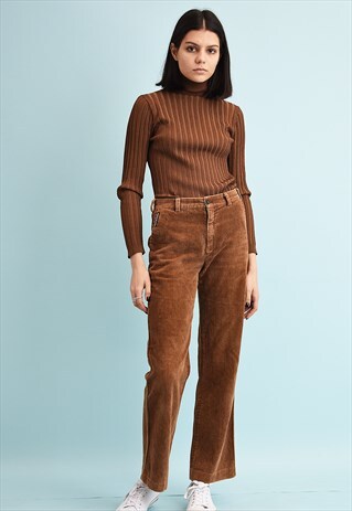 70'S RETRO REGULAR WAIST CORDUROY TROUSERS