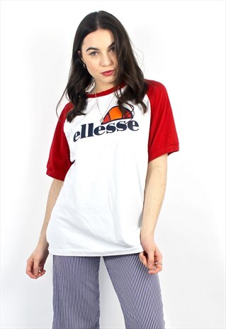 90'S RETRO RED & WHITE OVERSIZED T-SHIRT