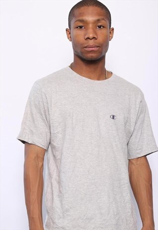 VINTAGE CHAMPION CHEST LOGO T-SHIRT GREY