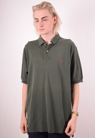 POLO RALPH LAUREN MENS VINTAGE POLO SHIRT XL GREEN 90S