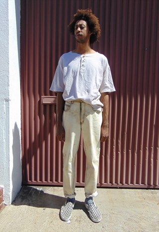 90S SKATER HIGH RISE BLEACHED CONTRACTOR JEANS 32
