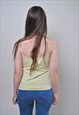 VINTAGE YELLOW TANK TOP, Y2K MINIMALIST TOP FOR JEANS 