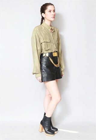 VINTAGE 1970'S OVERSIZED GREEN MILITARY SHIRT