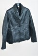 Vintage 00s real leather blazer jacket in black