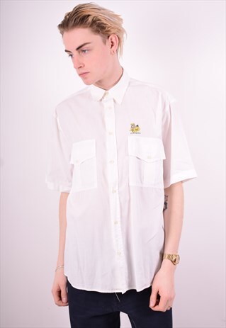 ICEBERG MENS VINTAGE SHIRT LARGE WHITE 90'S