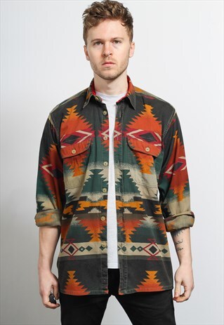 VINTAGE AZTEC PATTERNED SHIRT