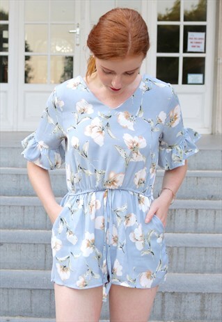 RUFFLED FLORAL ROMPER