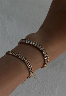 KHALEEJI Gold Crystal Tennis Bracelet