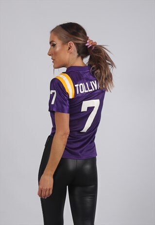 VINTAGE T-SHIRT FOOTBALL JERSEY TOP NFL UK 6 - 8 XS (41F)