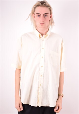 YVES SAINT LAURENT MENS VINTAGE SHIRT LARGE OFF WHITE 90S