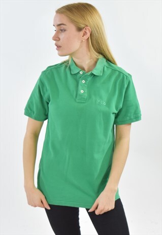 VINTAGE 90S GREEN FILA POLO SHIRT