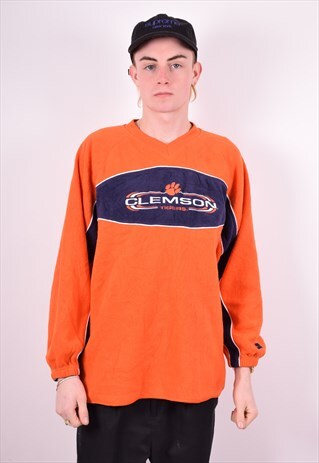 STARTER MENS VINTAGE FLEECE JUMPER MEDIUM ORANGE 90'S