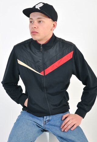 VINTAGE 90'S TRACK JACKET IN BLACK