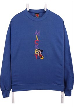 Vintage 90's Mickey Sweatshirt Mickey Mouse Crewneck Blue