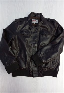 90's Vintage Lee Cooper Jacket Brown Faux Leather