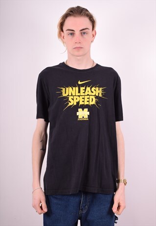 NIKE MENS VINTAGE T-SHIRT TOP LARGE BLACK 90S