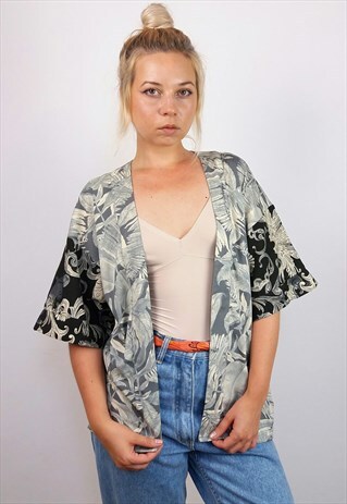 VINTAGE SHORT SLEEVE PATTERNED KIMONO / TUNIC / KAFTAN