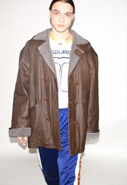 Vintage 90s Napa leather warm jacket in brown