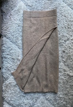 Vintage 90s y2k beige 3/4 super soft flannel skirt