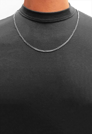 4MM 18" STAINLESS STEEL NECKLACE CHAIN - SILVER
